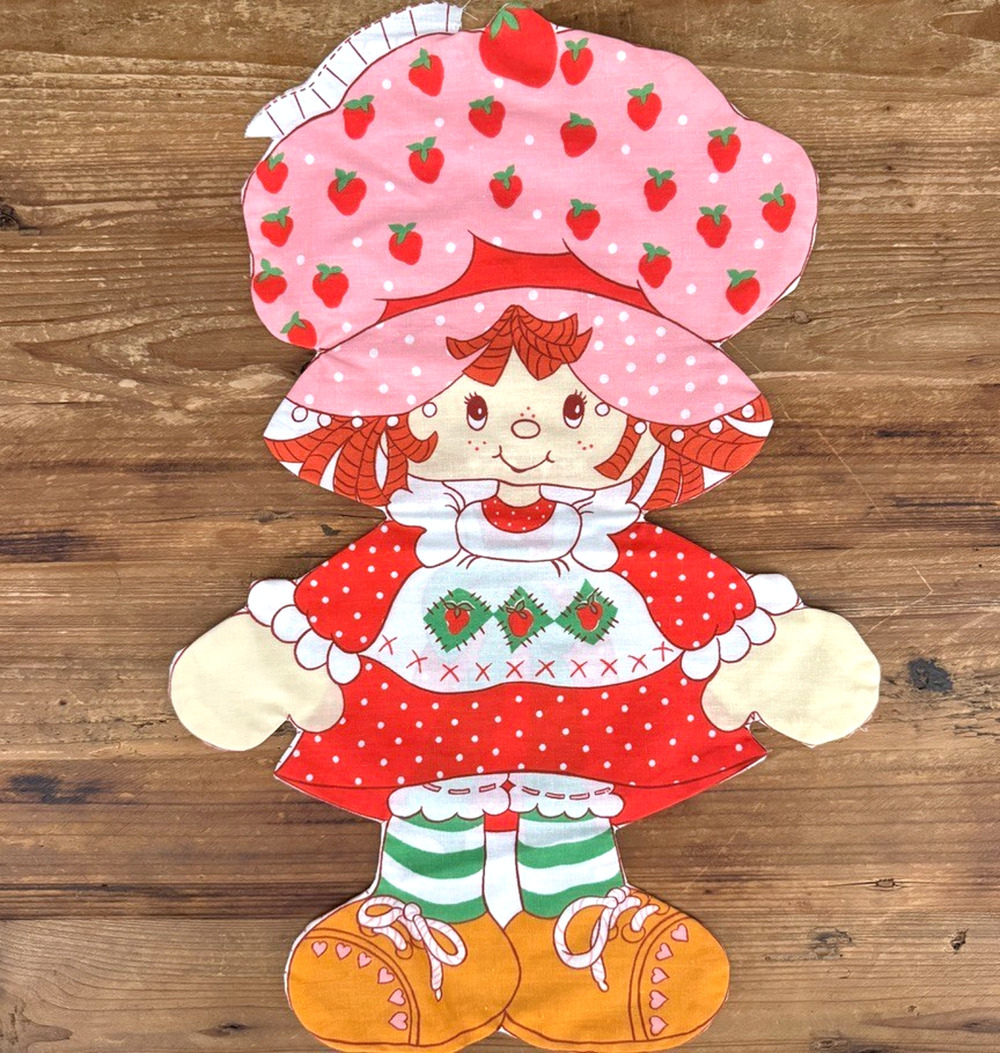 Vintage 1980 Strawberry Shortcake Cut & Sew Fabric Panel Pillow 5709 No Stuffing